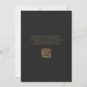Zwarte Goud Agate Script Donkere QR Code 18e Verja Kaart (Achterkant)