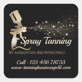 Zwarte Goud Air Brush Verf Spray Mobiele Tanning Vierkante Sticker