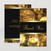 Zwarte goud bedankkaartjes bedankkaart (Voorkant / Achterkant)