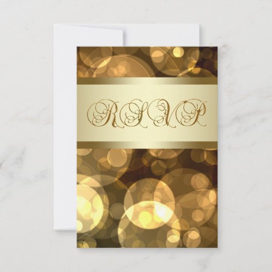 Zwarte Goud Bellen RSVP Kaartje (Voorkant)