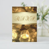 Zwarte Goud Bellen RSVP Kaartje (Staand voorkant)