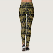 Zwarte Goud Bij CBDOilPrincess Leggings (Achterkant)