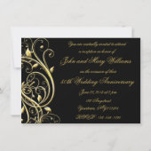 Zwarte Goud Bloei 50ste Verjaardag Kaart (Achterkant)