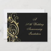 Zwarte Goud Bloei 50ste Verjaardag Kaart (Voorkant)