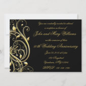 Zwarte Goud Bloei 50ste Verjaardag Kaart (Achterkant)