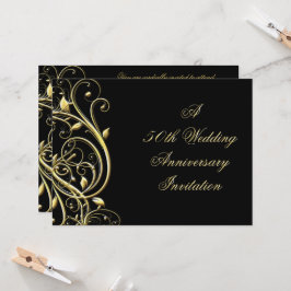 Zwarte Goud Bloei 50ste Verjaardag Kaart