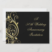 Zwarte Goud Bloei 50ste Verjaardag Kaart (Voorkant)