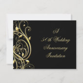 Zwarte Goud Bloei 50ste Verjaardag Kaart (Voorkant)