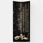 Zwarte Goud Bronzen Spray Tanning Spandoek (Verticaal)