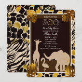 Zwarte Goud Bruine Dierentuin Dieren Safari Print  Kaart (Voorkant / Achterkant)