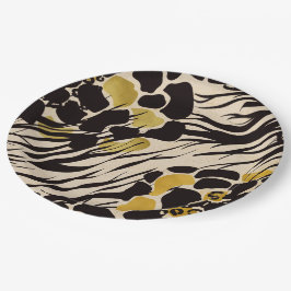 Zwarte Goud Bruine Dierentuindieren Safari Print F Papieren Bordje