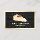 Zwarte Goud Cheesecake Slice Pastei Chef Bakkerij Visitekaartje (Voorkant)