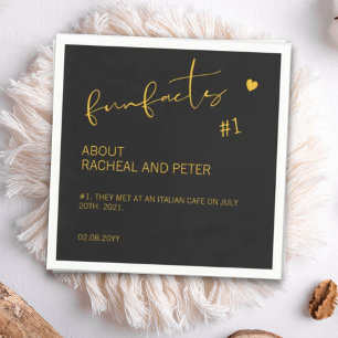 Zwarte Goud Chic Modern Plezierige Feiten Script B Servet