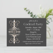 Zwarte Goud Cocktailparty Kaart (Staand voorkant)