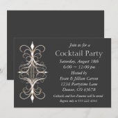 Zwarte Goud Cocktailparty Kaart (Voorkant / Achterkant)