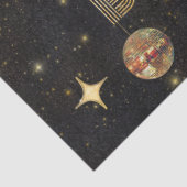 Zwarte Goud Dansende Disco Bal 90ste Verjaardag Tissuepapier (Detail)