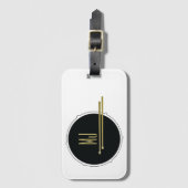 Zwarte Goud Drummer Monogram Bagagelabel (Voorkant (verticaal))