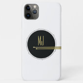 Zwarte Goud Drummer Monogram Case-Mate iPhone Case (Achterkant)