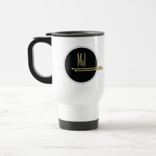 Zwarte Goud Drummer Monogram Reisbeker