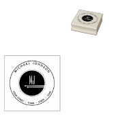 Zwarte Goud Drummer Monogram Rubberstempel (Gestempeld)