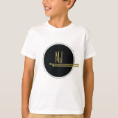 Zwarte Goud Drummer Monogram T-shirt (Voorkant)