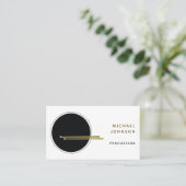 Zwarte Goud Drummer Monogram Visitekaartje (Staand voorkant)