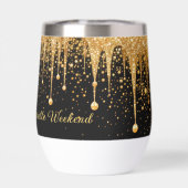 Zwarte Goud Druppelende Glitter Bachelorette Feest (Achterkant)