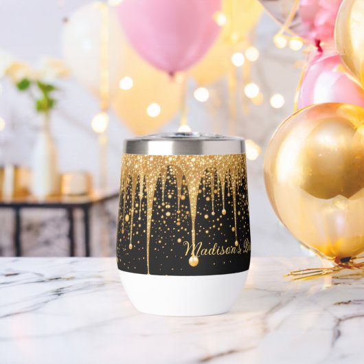 Zwarte Goud Druppelende Glitter Bachelorette Feest (Vrijgezellenfeest (Gedraaid)  )