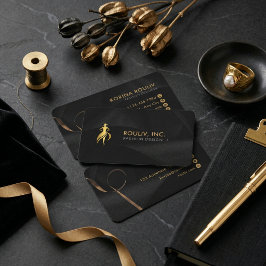 Zwarte Goud Elegante Mode Ontwerper Boetiek Visitekaartje