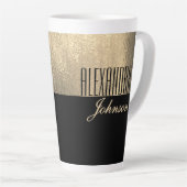 Zwarte Goud Elegante Naam Latte Mok (Rechterhoek)