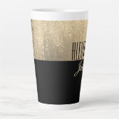 Zwarte Goud Elegante Naam Latte Mok (Voorkant)