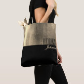 Zwarte Goud Elegante Naam Tote Bag (Dichtbij)