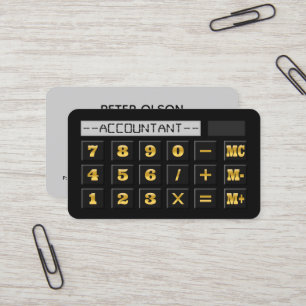Zwarte Goud en grijze calculator Visitekaartje