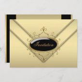 Zwarte Goud Feest Kaart (Voorkant / Achterkant)