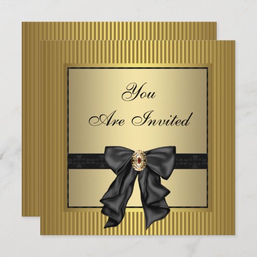 Zwarte Goud Feest Kaart (Voorkant / Achterkant)