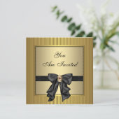 Zwarte Goud Feest Kaart (Staand voorkant)