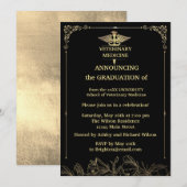 Zwarte Goud folie Veterinaire Afstudeer  Kaart (Voorkant / Achterkant)