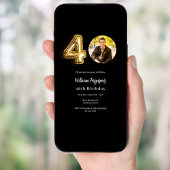 Zwarte goud foto 40ste verjaardag kaart
