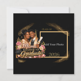 Zwarte Goud Foto Afstudeeraankondiging Postkaart Aankondiging