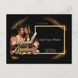 Zwarte Goud Foto Afstudeeraankondiging Postkaart Aankondigingskaart