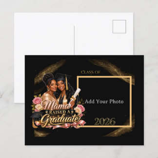 Zwarte Goud Foto Afstudeeraankondiging Postkaart Aankondigingskaart