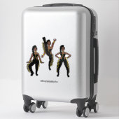Zwarte Goud Franje Danser #1 Sticker (Koffer)