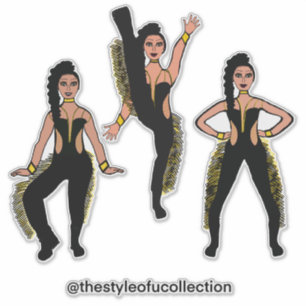 Zwarte Goud Franje Danser #2 Sticker