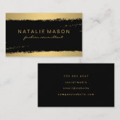 Zwarte Goud Geborsteld Chic Visitekaartje (Voorkant / Achterkant)