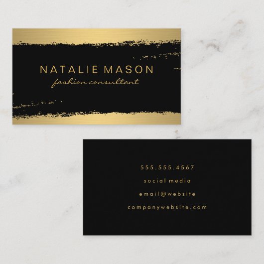 Zwarte Goud Geborsteld Chic Visitekaartje (Voorkant / Achterkant)