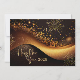 Zwarte Goud Gelukkig Nieuwjaar Feestdagenkaart