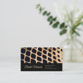 Zwarte Goud Giraffe Print Ontwerp Visitekaartje (Staand voorkant)