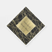 Zwarte Goud Glam Abstracte Bruidsdouche Servet (Hoek)