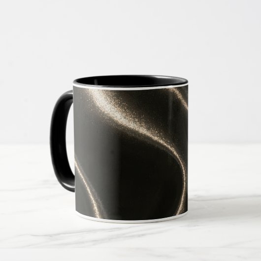 Zwarte Goud Glans Mok (Voorkant links)