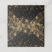 Zwarte Goud Glitter Sliert Lichtjes Bokeh  Plaatskaartje (Buitenkant ongevouwen)